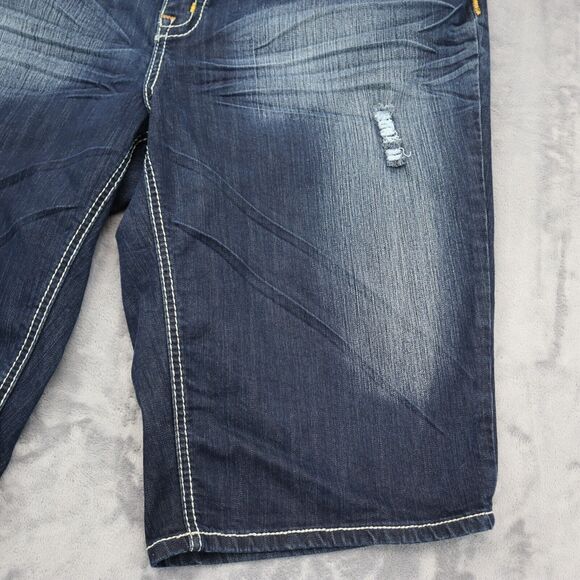 Zanadi Shorts Women 24 Blue Denim Casual Outdoors Preppy Distressed Bermuda - Picture 3 of 14